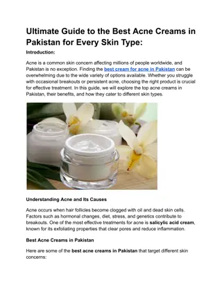 Ultimate Guide to the Best Acne Creams in Pakistan for Every Skin Type