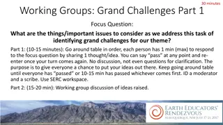 Addressing Grand Challenges in Working Groups