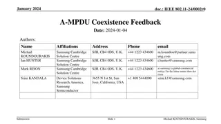 IEEE 802.11-24 Coexistence Feedback Mechanism