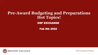 Pre-Award Budgeting and Preparations