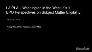 EPO Perspectives on Subject Matter Eligibility
