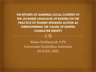 Strengthening Banten Character Identity Through Javanese Language Learning