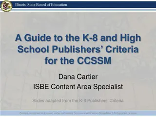 Guide to K-8 & High School Publishers Criteria for CCSSM