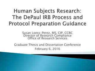 Research Compliance and Human Subjects Protection