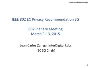 IEEE Privacy Recommendation SG802 Plenary Meeting