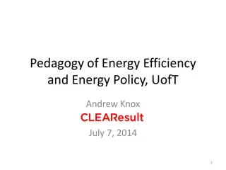 Pedagogy of Energy Efficiency and Energy Policy