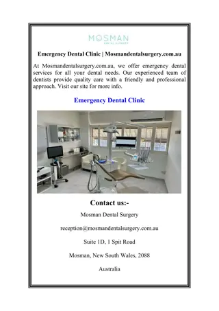Emergency Dental Clinic Mosmandentalsurgery.com.au