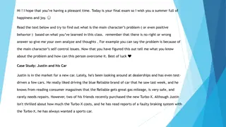 Analyzing Character Behavior in Scenarios