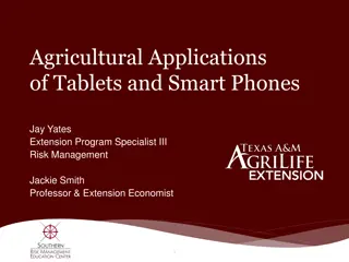 Agricultural Applications of Tablets and Smart Phones