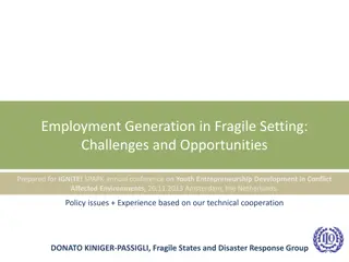 Challenges and Opportunities in Employment Generation in Fragile Settings