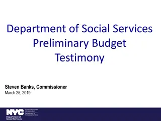 Social Services Budget Testimony and Homelessness Trends in New York City