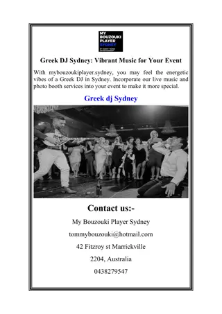 Greek DJ Sydney Vibrant Music for Your Event