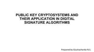 Public Key Cryptosystems and Digital Signature Algorithms