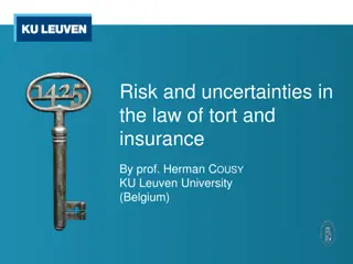 Risk and Uncertainties in Tort and Insurance Law
