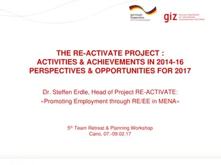 RE-ACTIVATE Project Activities & Achievements 2014-16 Perspective