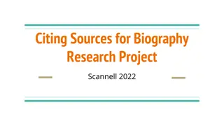 Citing Sources and In-Text Citations for Biography Research Projects