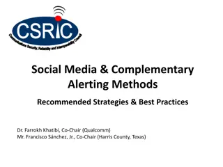 Social Media & Complementary Alerting Methods: Recommended Strategies & Best Practices