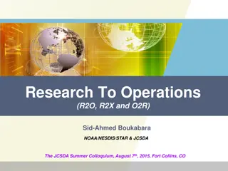 Research to Operations Transition: Importance and Implementation