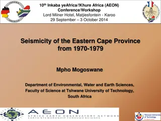 Seismicity Analysis: Eastern Cape Province 1970-1979