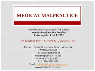 Pennsylvania Association for Justice Medical Malpractice Seminar Details