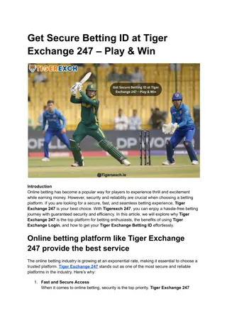 Get Secure Betting ID at Tiger Exchange 247 – Play & Win