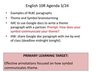 Symbolic Communication in RLBC Paragraphs
