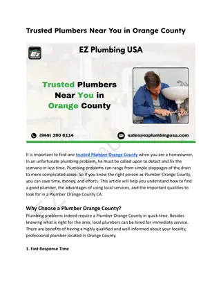 Trusted Plumbers Near You in Orange County