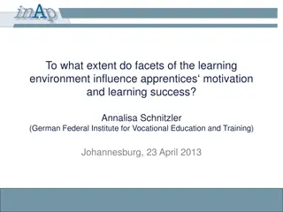 Influence of Learning Environment on Apprentice Motivation