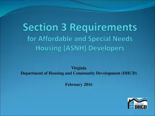 Section 3 Requirements for Housing and Community Development