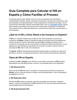 Guía Completa para Calcular el IVA en España y Cómo Facilitar el Proceso