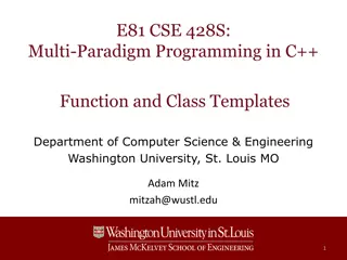 Multi-Paradigm Programming in C++ Function and Class Templates