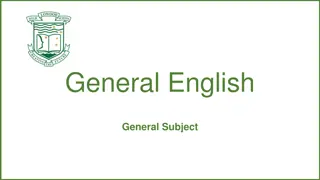 Introduction to General English Subjects for Tertiary Studies