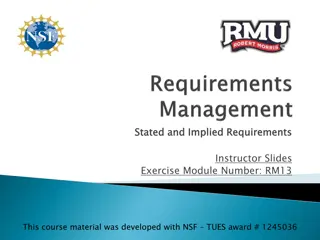 Requirements for Module RM13 Development