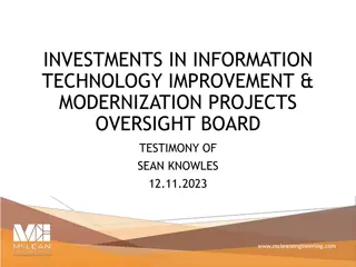 Investments in Information Technology Improvement & Modernization Projects