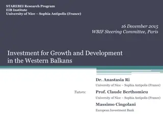 Investment for Growth and Development  in the Western Balkans