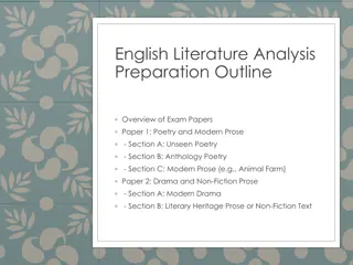 English Literature Analysis  Preparation Outline