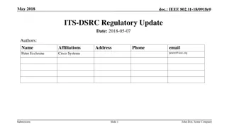 ITS-DSRC Regulatory Update