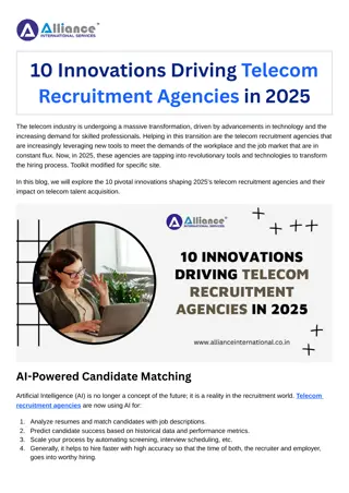 10 Innovations Driving Telecom Recruitment Agencies in 2025