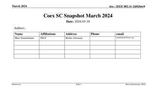 IEEE 802.11-24/0266r0 Coex SC Snapshot March 2024