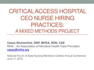 Mixed Methods Study on Critical Access Hospital CEO Nurse Hiring Practices
