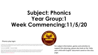 Phonics Activities for Year 1 - Week Commencing 11/5/20