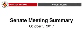 University Senate Meeting Summary October 5, 2017