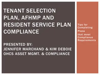 Completing Plans for Compliance Requirements