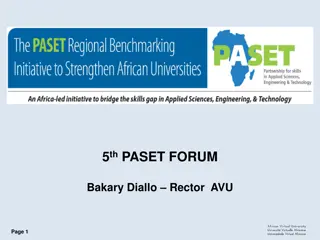 Overview of PASET Benchmarking Initiative