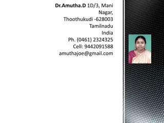 Academic Achievements and Research Experience of Dr. Amutha D.