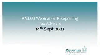 AMLCU Webinar - STR Reporting for Tax Advisers