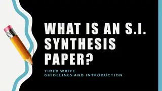 A Guide to S.I. Synthesis Papers