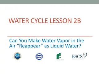 Water Vapor to Liquid Water Transformation
