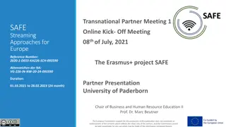 SAFE Streaming Approaches for Europe Project Overview