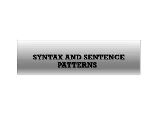 Syntax and Sentence Patterns Overview